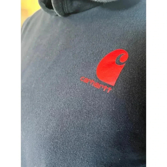 CARHART HOODIE pullover navy blue and red youth XL - Picture 5 of 8